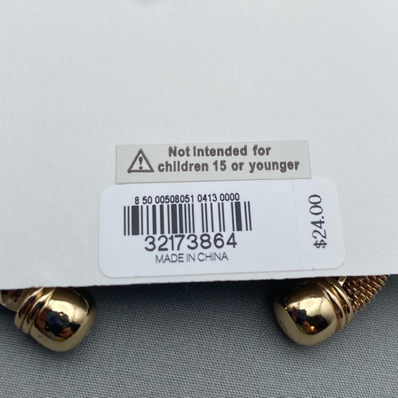 NWT EXPRESS Gold-Tone Twisted Metal & Mesh Cuff Bracelet - Picture 7 of 8